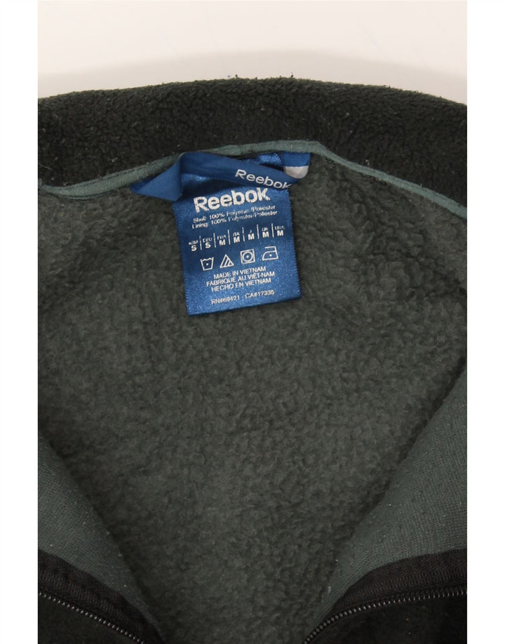 REEBOK Mens Fleece Jacket UK 38 Medium Green Polyester Vintage Reebok and Second-Hand Reebok from Messina Hembry 