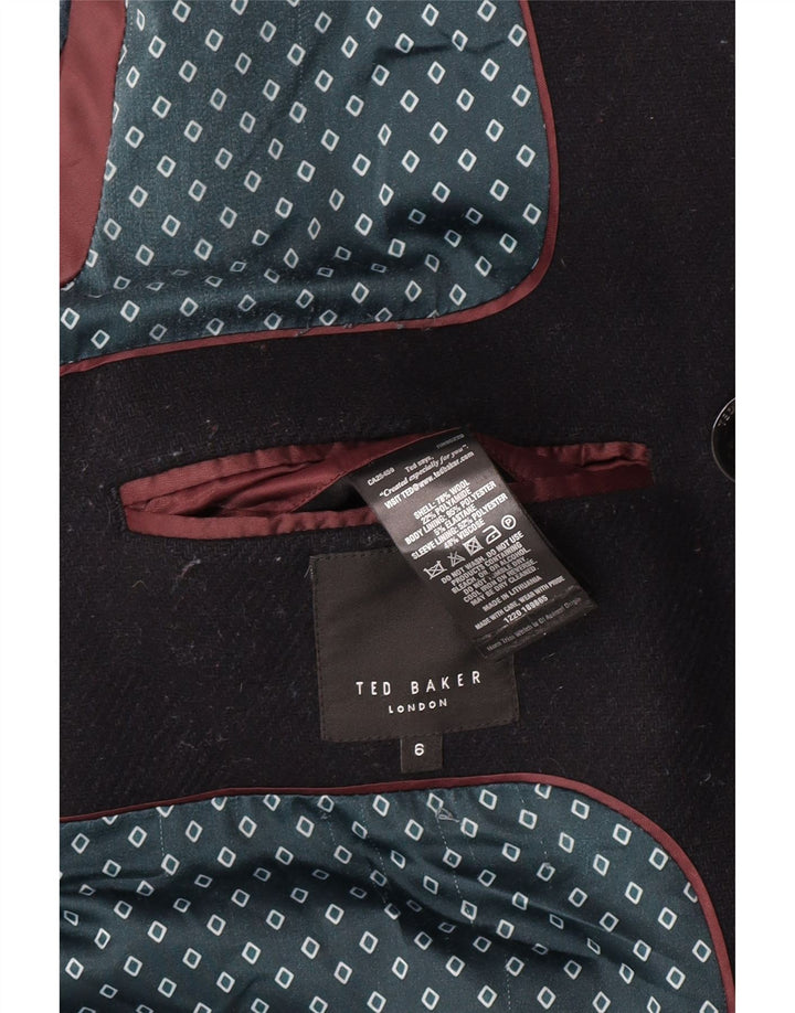 Ted Baker Herre Pea Coat Str. 6 2XL Sort Uld