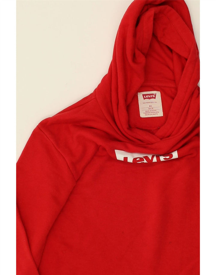 LEVI'S Boys Graphic Hoodie Jumper 7-8 Years Red | Vintage Levi's | Thrift | Second-Hand Levi's | Used Clothing | Messina Hembry 
