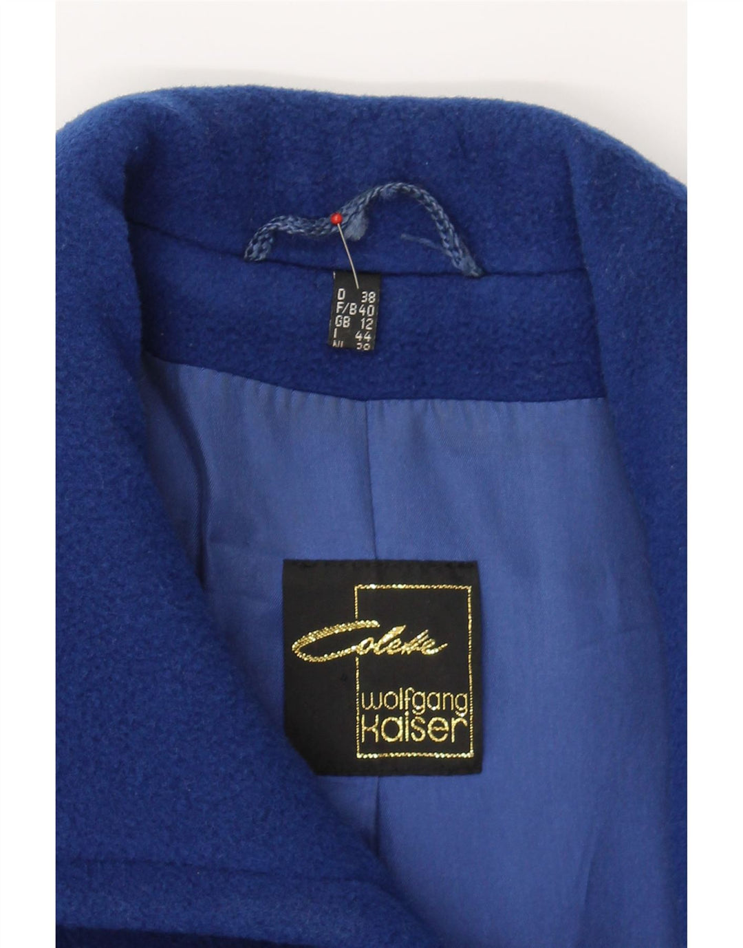 COLETTE WOLFGANG KAISER Womens Double Breasted Coat UK 12 Medium  Blue Vintage Colette Wolfgang Kaiser and Second-Hand Colette Wolfgang Kaiser from Messina Hembry 