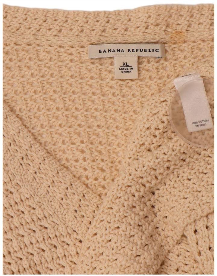 BANANREPUBLIK Dame cardigan sweater UK 18 XL Beige Bomuld