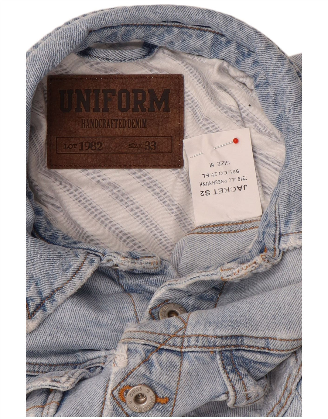 Uniform Herre denimjakke UK 38 Medium Blue Cotton