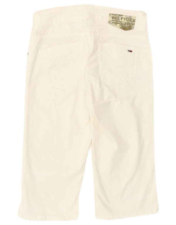 Tommy Hilfiger Dame Denim Bermuda Shorts W26 Small White Bomuld