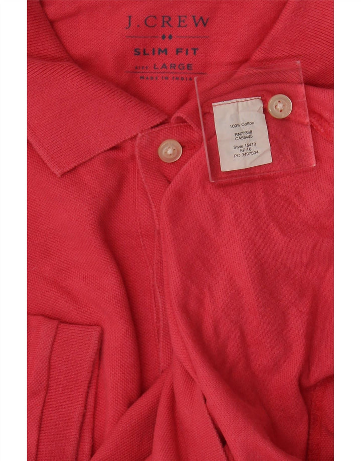 J. CREW Mens Slim Fit Polo Shirt Large Pink Cotton Vintage J. Crew and Second-Hand J. Crew from Messina Hembry 