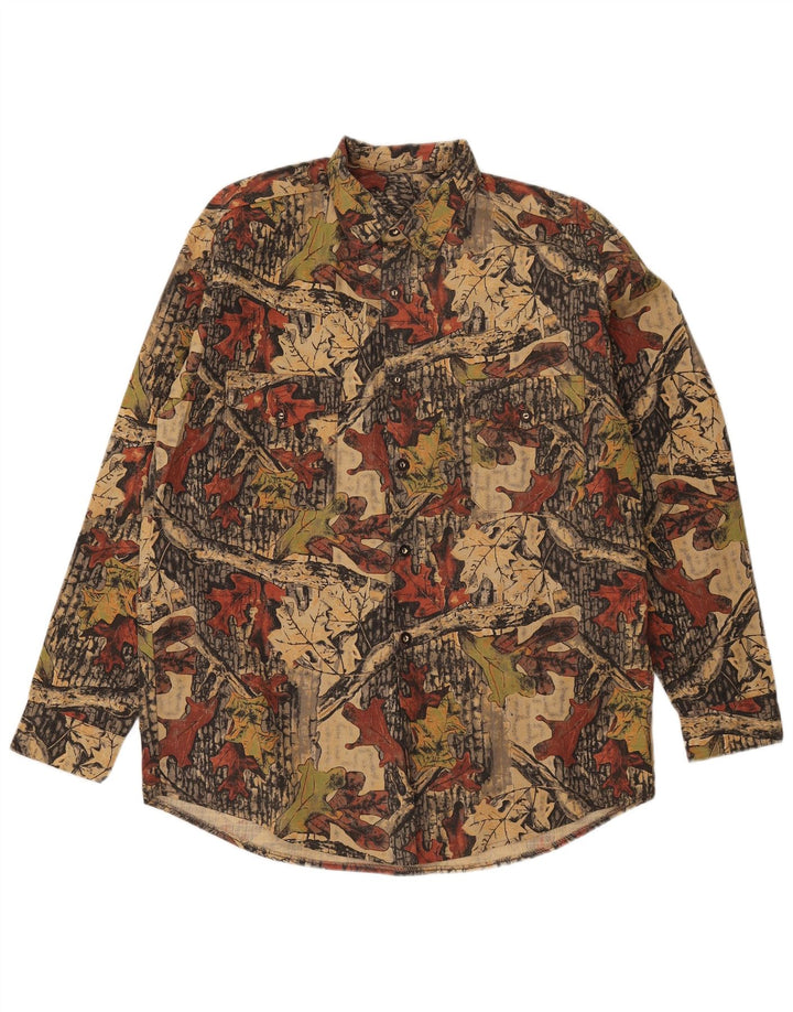 Vintage jagtskjorte til mænd Stor flerfarvet camouflage