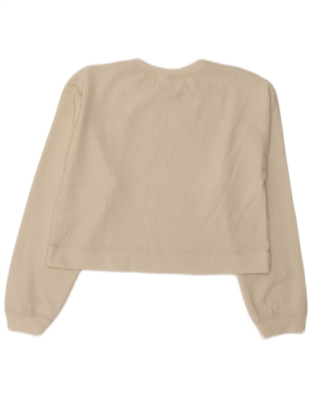 Zara Girls Crop Grafisk Top Langærmet 13-14 År Hvid Polyester