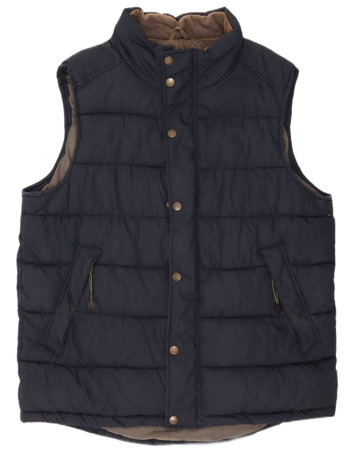 FAT FACE Herre polstret Gilet UK 42 XL Navy Blue Polyester