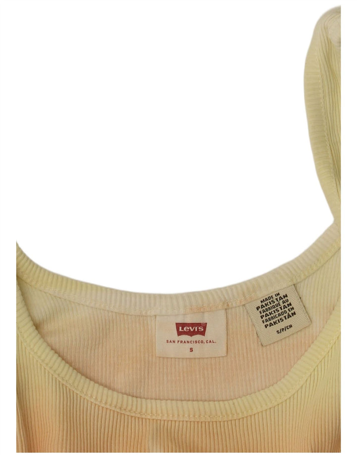 LEVI'S Womens Crop Vest Top UK 8 Small Gulstribet