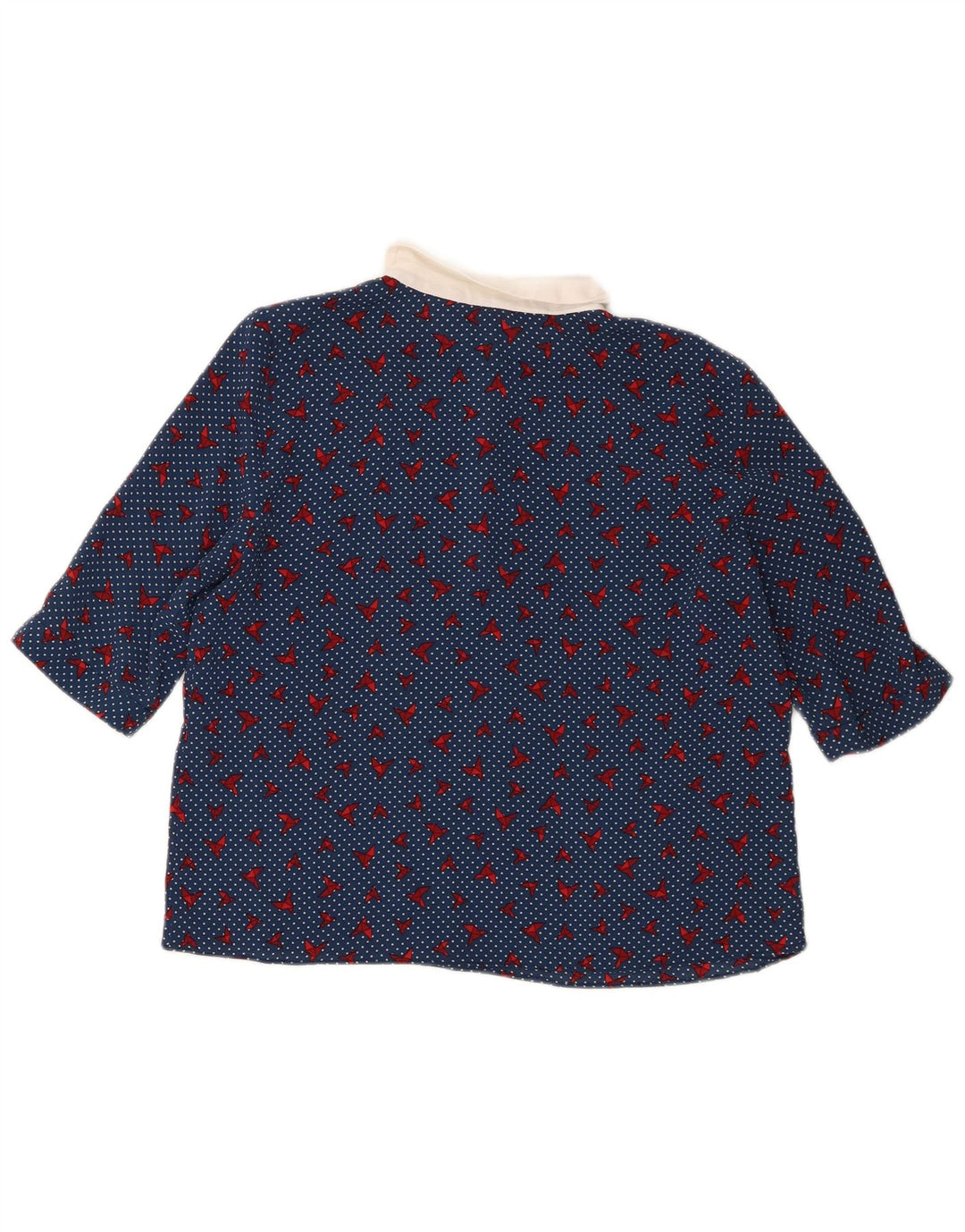 Zara Dame Trafaluc Bluse Top UK 14 Medium Blue Spotted Polyester