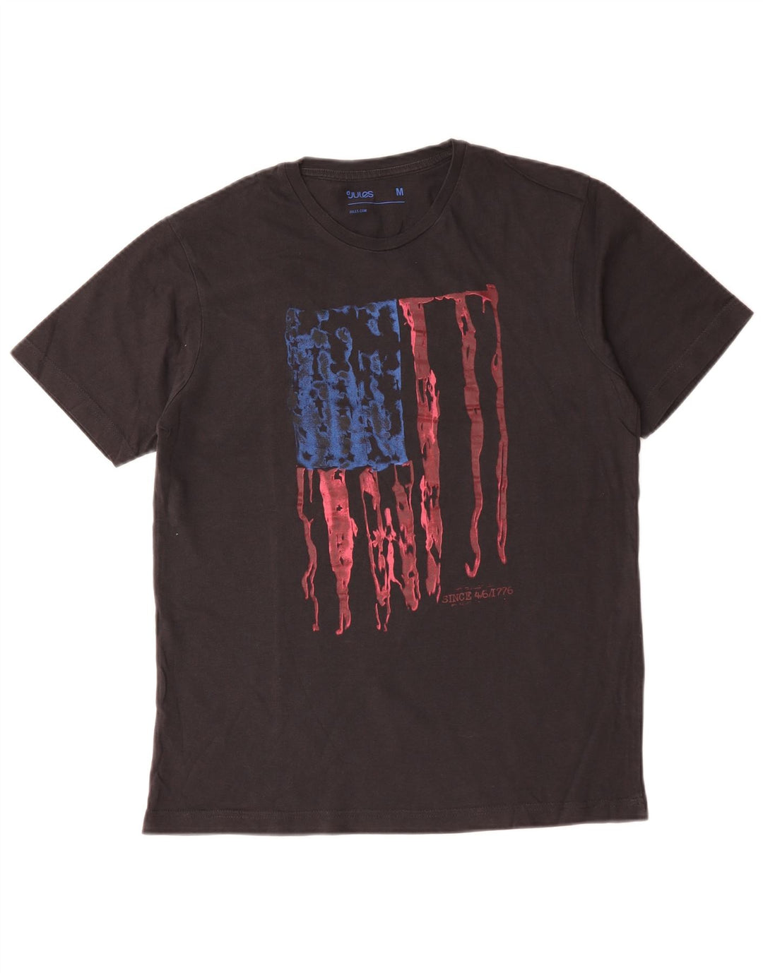 Jules Herre Grafisk T-Shirt Top Medium Grå Bomuld