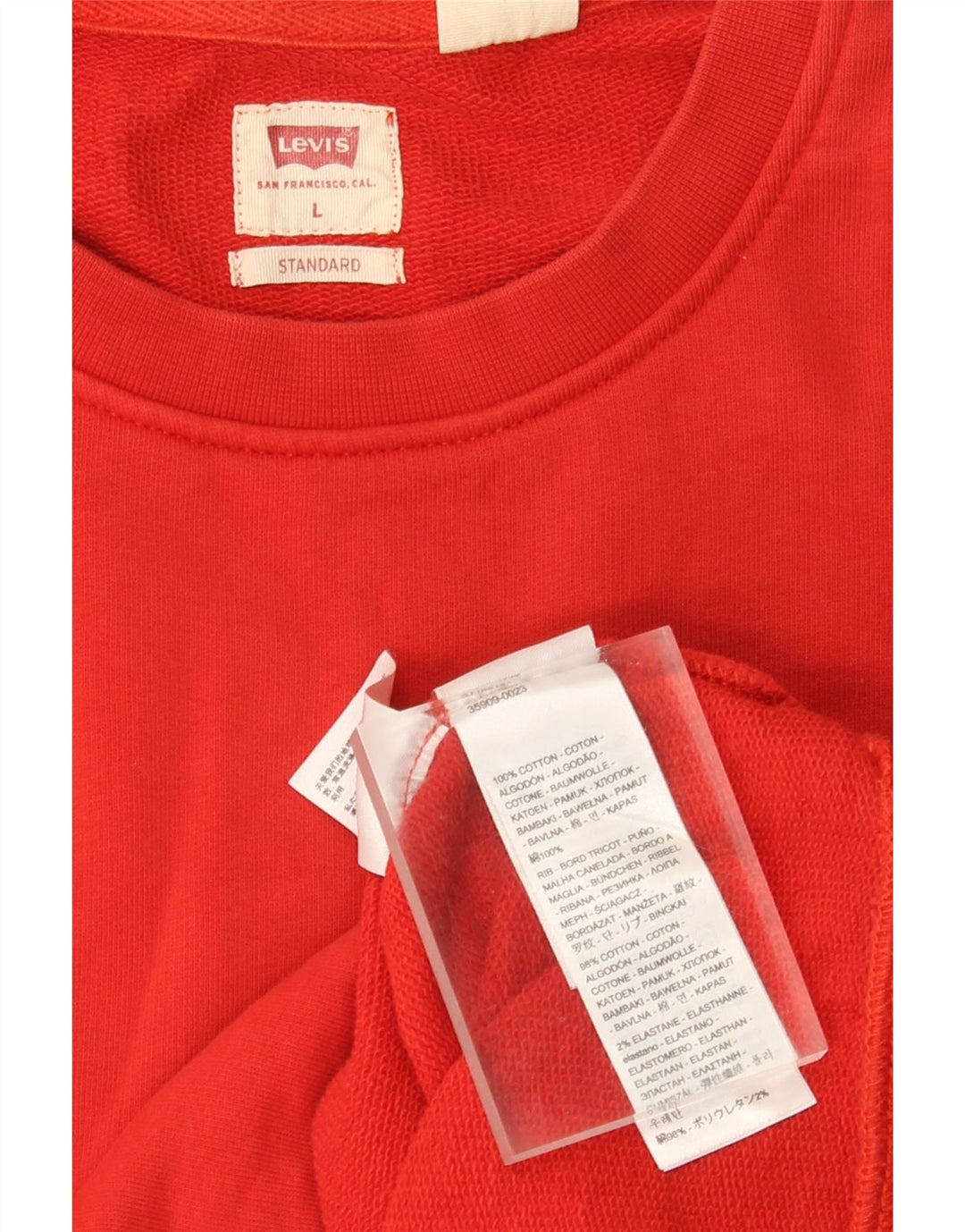 Levi's Herre Standard Sweatshirt Jumper Stor Rød Bomuld