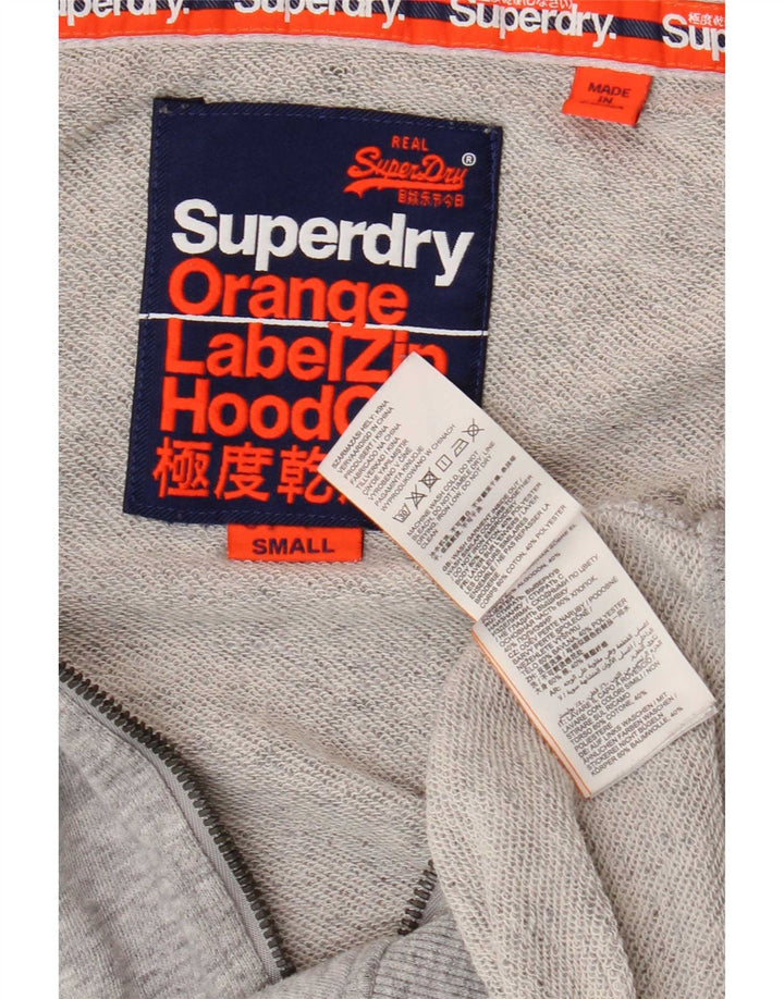 Superdry Hættetrøje med lynlås til mænd, lille grå flækket bomuld