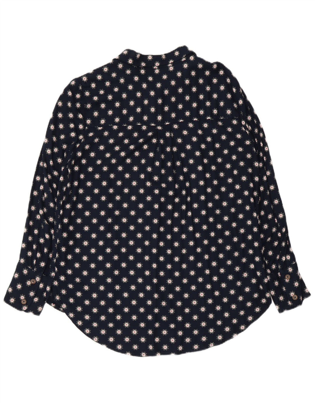 Marks & Spencer Dameskjortebluse UK 12 Medium Navy Blue Floral Viscose