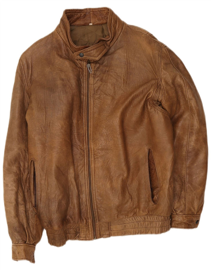 Vintage herre læderjakke IT 48 Medium Brun