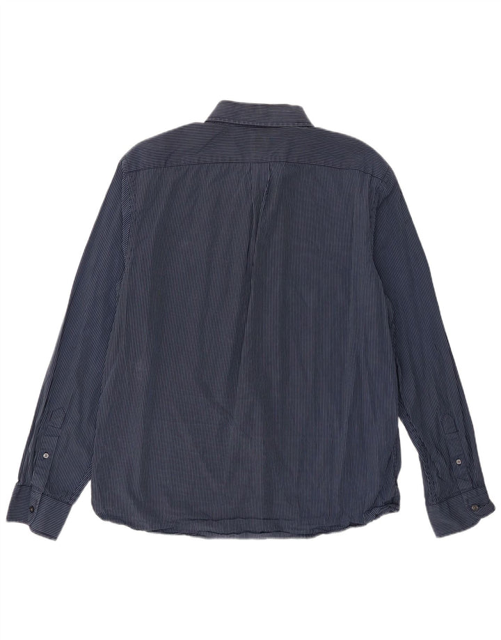 Gap Herre Fitted Shirt Stor marineblå nålestribet bomuld