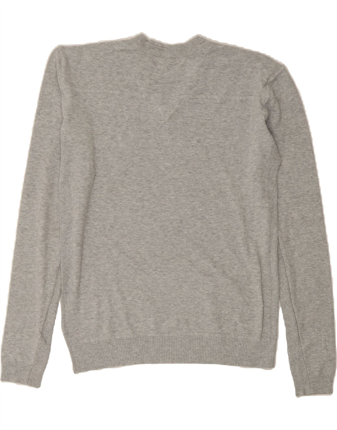 GUESS Mens V-Neck Jumper Sweater Small Grey Cotton Vintage Guess and Second-Hand Guess from Messina Hembry 