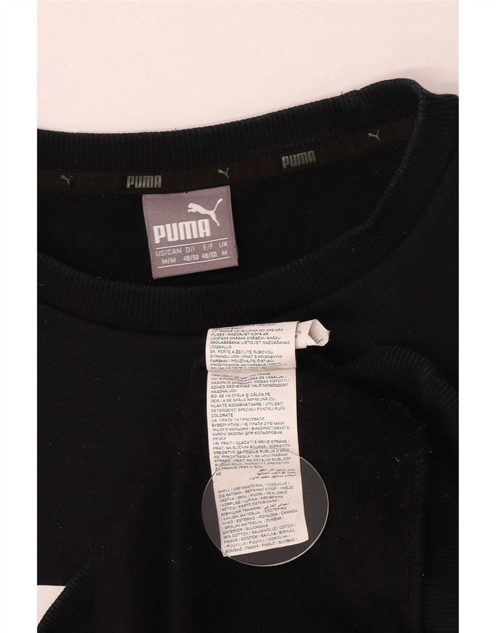 Puma Herre Grafisk Sweatshirt Jumper Medium Sort Bomuld