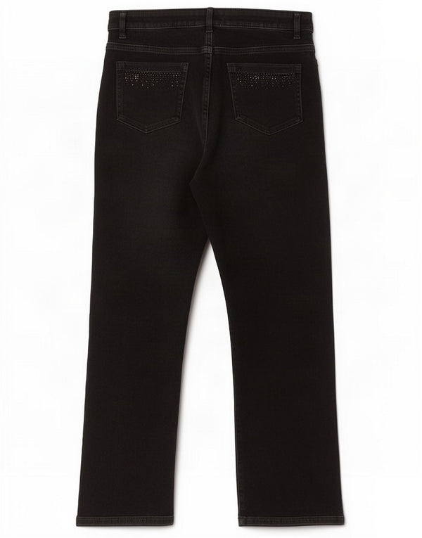 Marks & Spencer Womens Straight Jeans UK 12 Medium W30 L26 Black Cotton