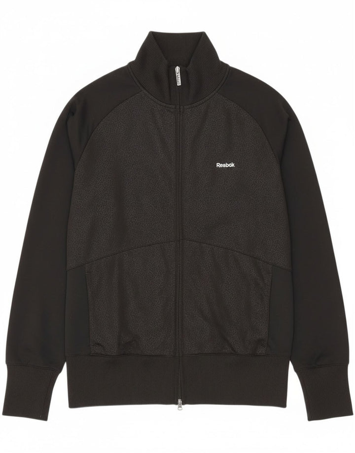 Reebok Dame grafisk træningsdragt Top Jacket UK 14 Large Black