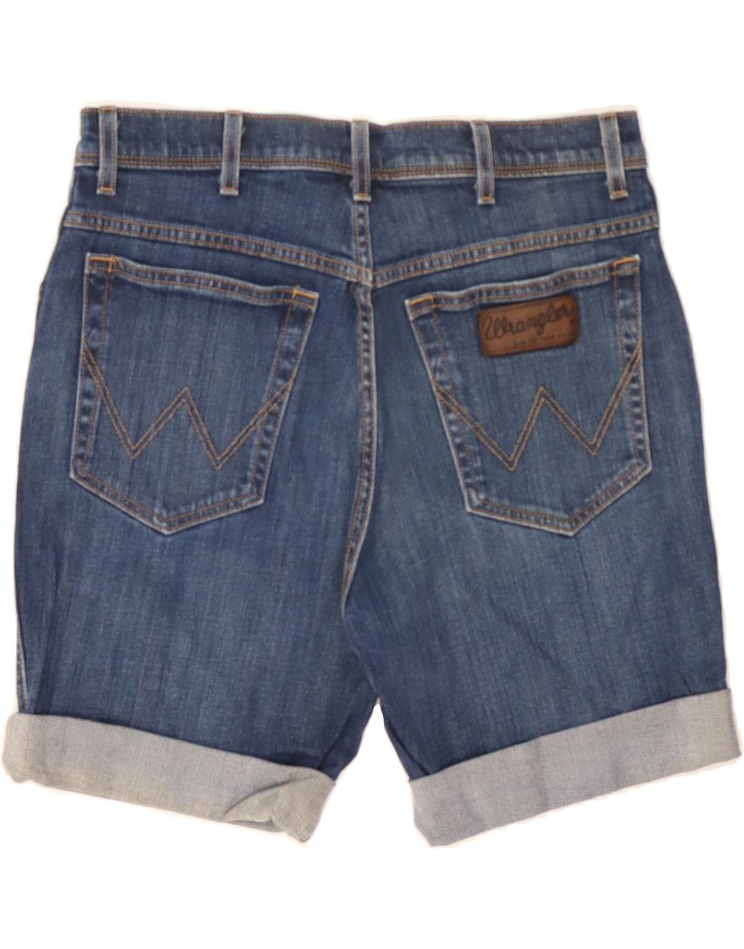 WRANGLER Mens Texas Stretch Denim Shorts W32 Medium Blue Cotton Vintage Wrangler and Second-Hand Wrangler from Messina Hembry 