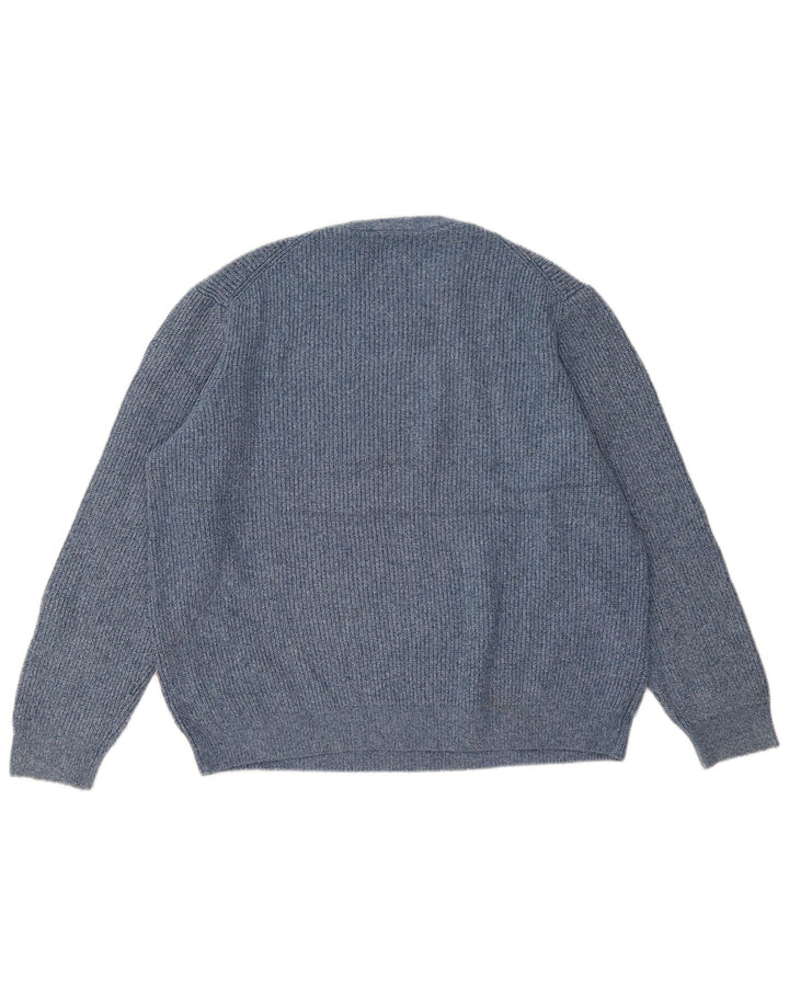 Marks & Spencer Herre sweater med rund hals 2XL Blå Flecked Polyamid