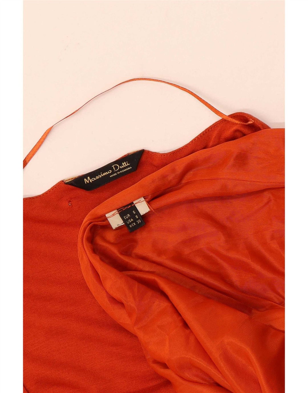 Massimo Dutti Dame Basic Dress UK 10 Small Orange