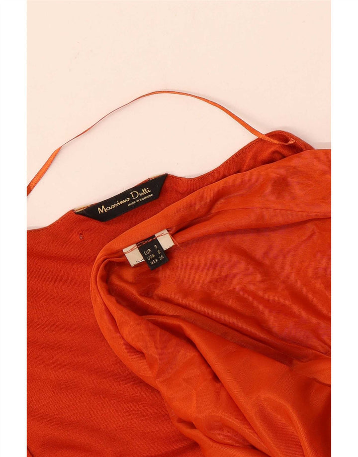 Massimo Dutti Dame Basic Dress UK 10 Small Orange