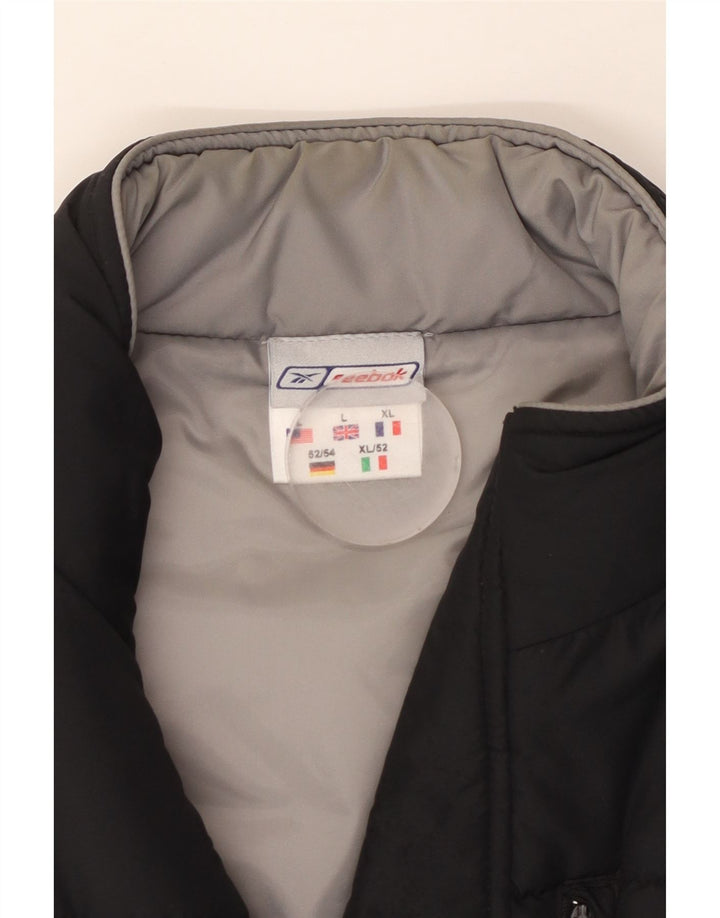 REEBOK Herre polstret Gilet UK 40 Stor sort polyester