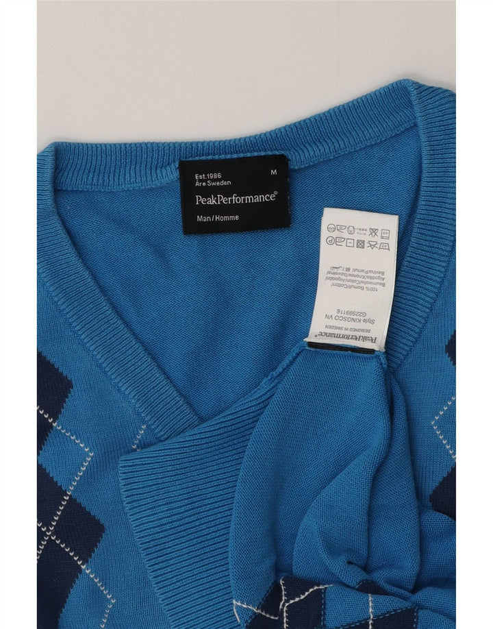 Peak Performance Herre V-hals sweater Medium Blue Argyle/Diamond