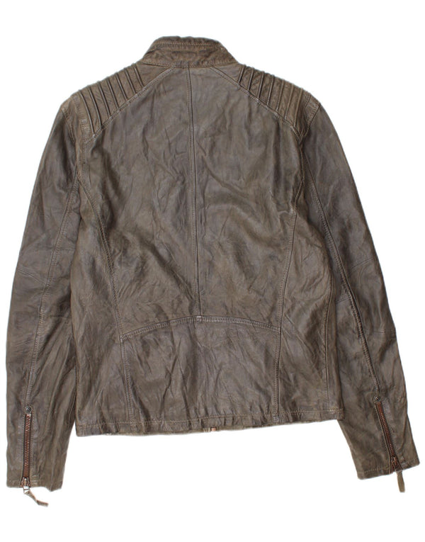 Gipsy Herre Læder Racer Jakke UK 38 Medium Brun