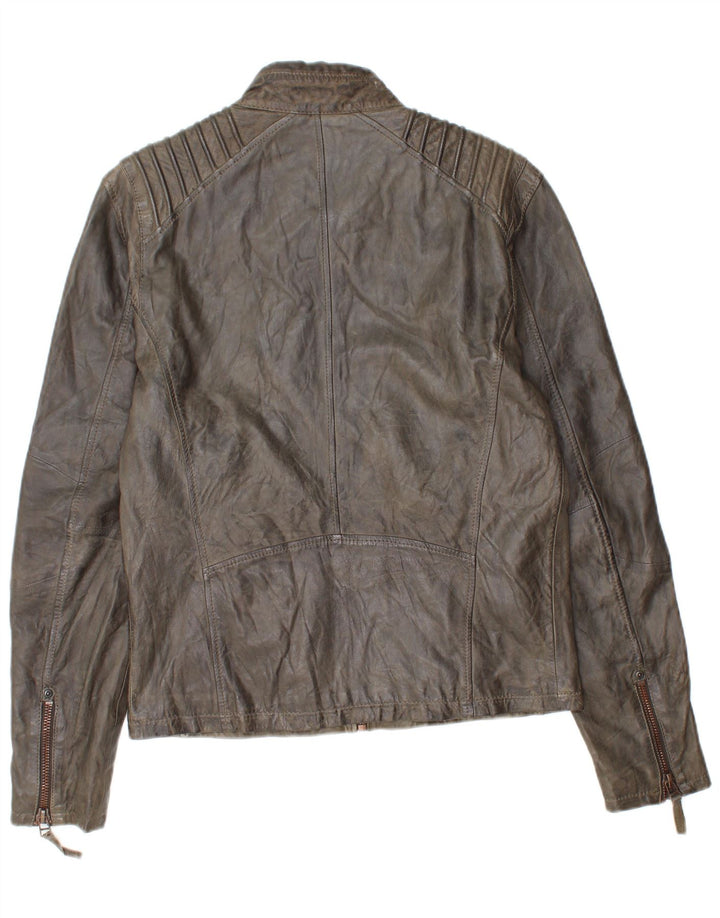 Gipsy Herre Læder Racer Jakke UK 38 Medium Brun