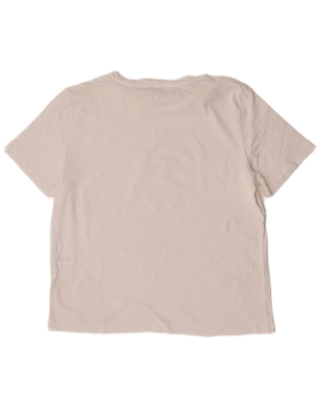 Zara Dame T-Shirt Top UK 14 Medium Hvid Bomuld