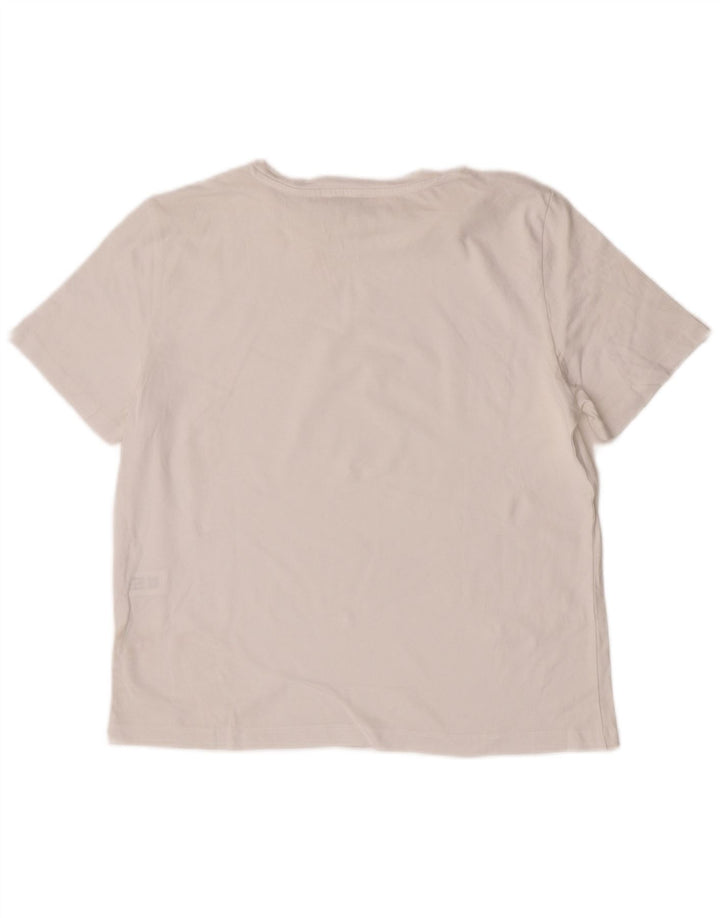 Zara Dame T-Shirt Top UK 14 Medium Hvid Bomuld