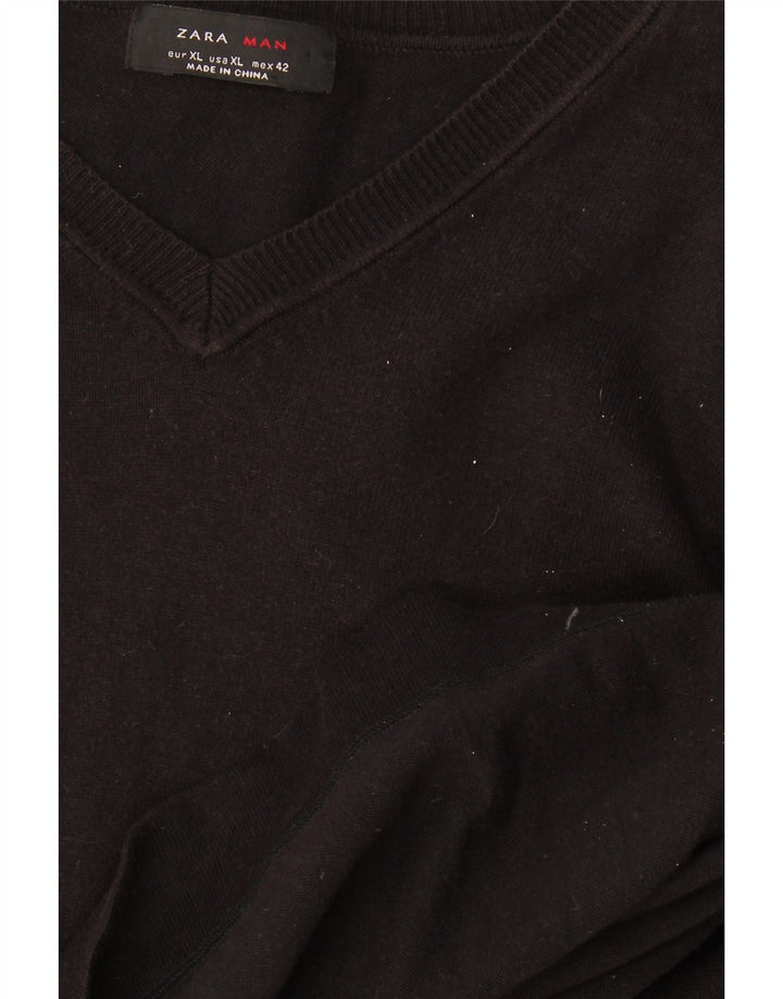Zara Herre V-hals sweater XL Sort