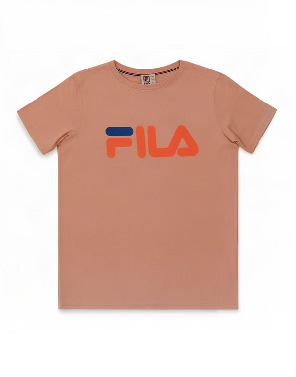 Fila Dame Grafisk T-Shirt Top UK 10 Lille Pink