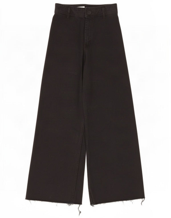 Zara Womens Wide Leg Jeans EU 38 Small W28 L30 Black Cotton