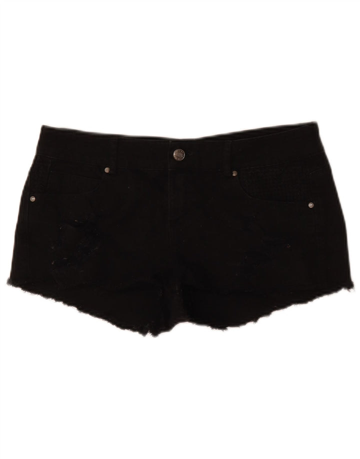 Zara Dame Denim Shorts EU 38 Small W28 Sort
