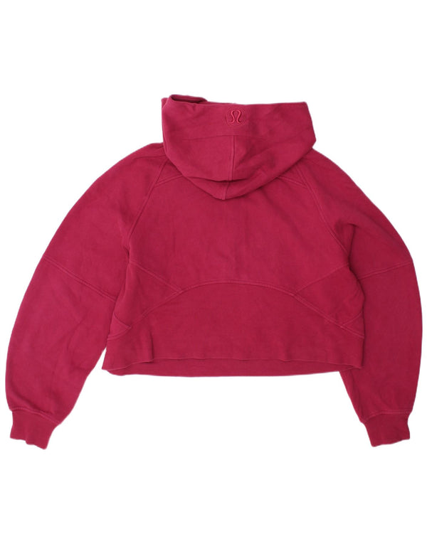 LULULEMON Dame Oversized Crop Hoodie Jumper UK 14 Medium Burgundy