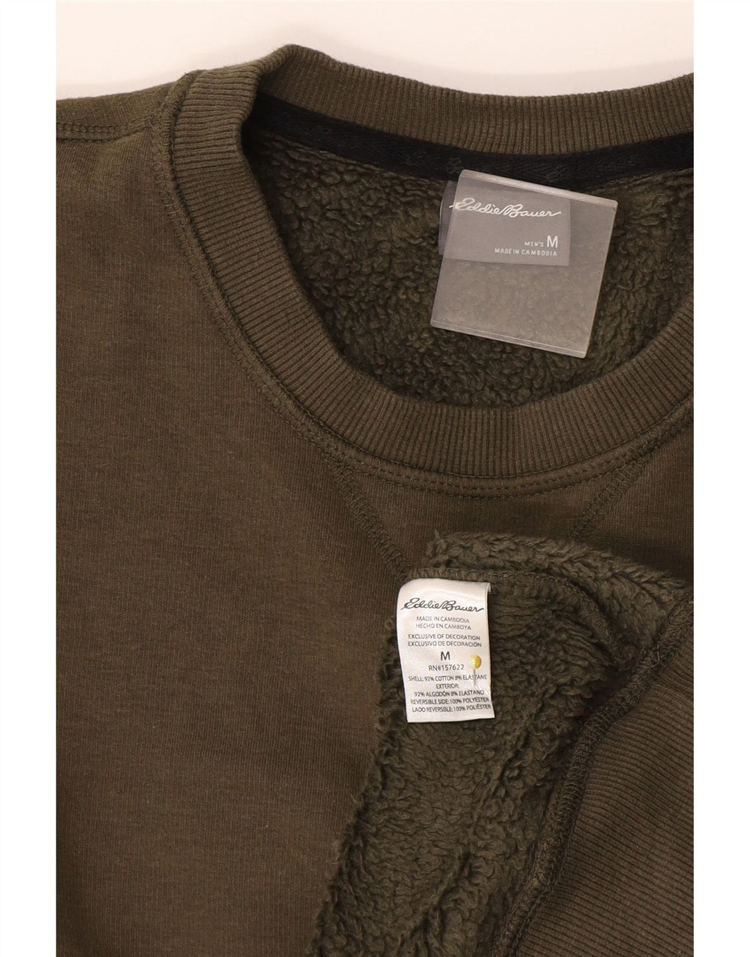 Eddie Bauer Herre Sweatshirt Jumper Medium Khaki Bomuld