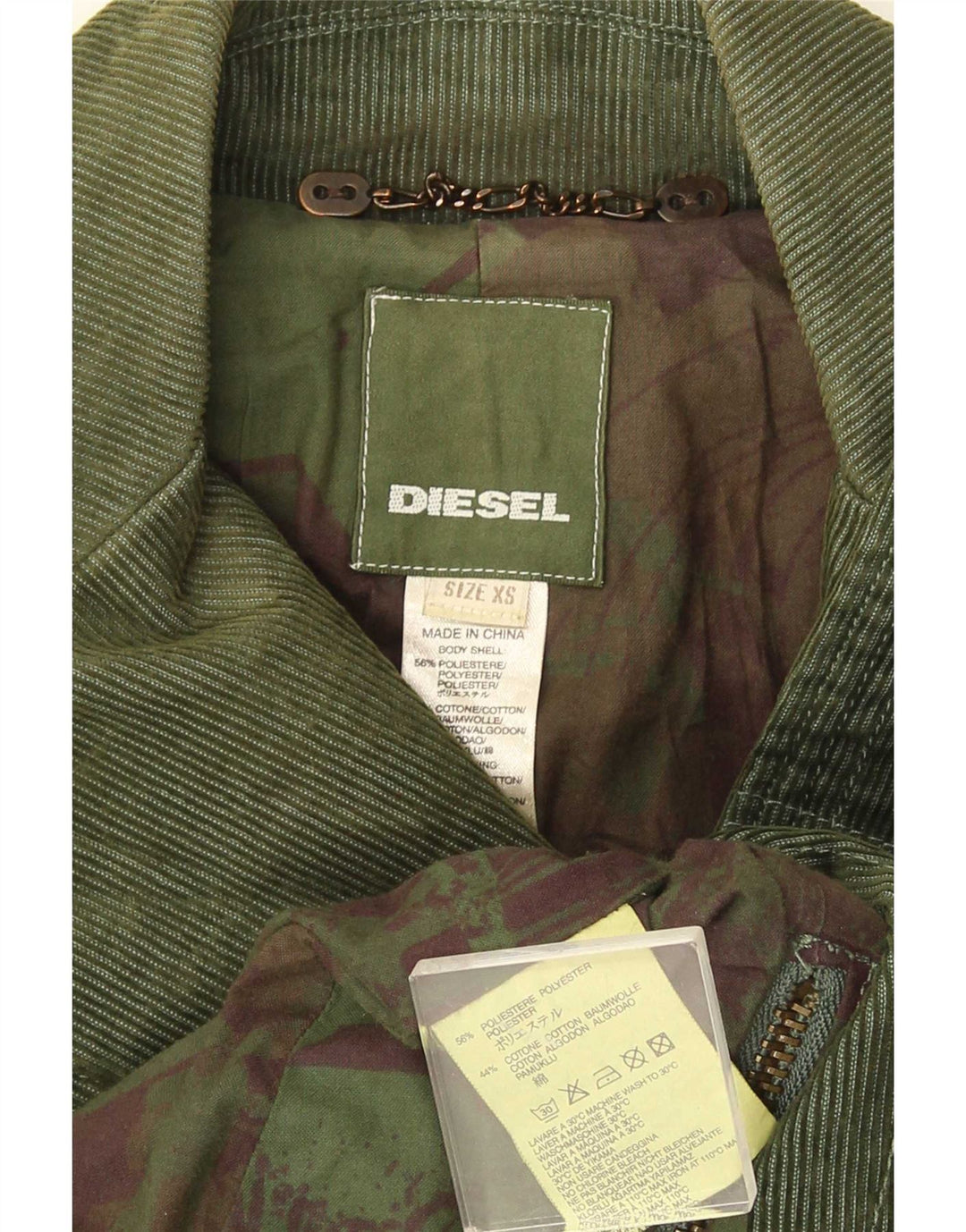 Diesel Dame Dobbeltradet Blazer Jacket UK 6 XS Grøn Polyester