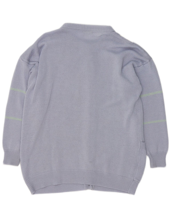 Yessica Womens Longline Cardigan Sweater Størrelse 48/50 XL Lilla Geometrisk