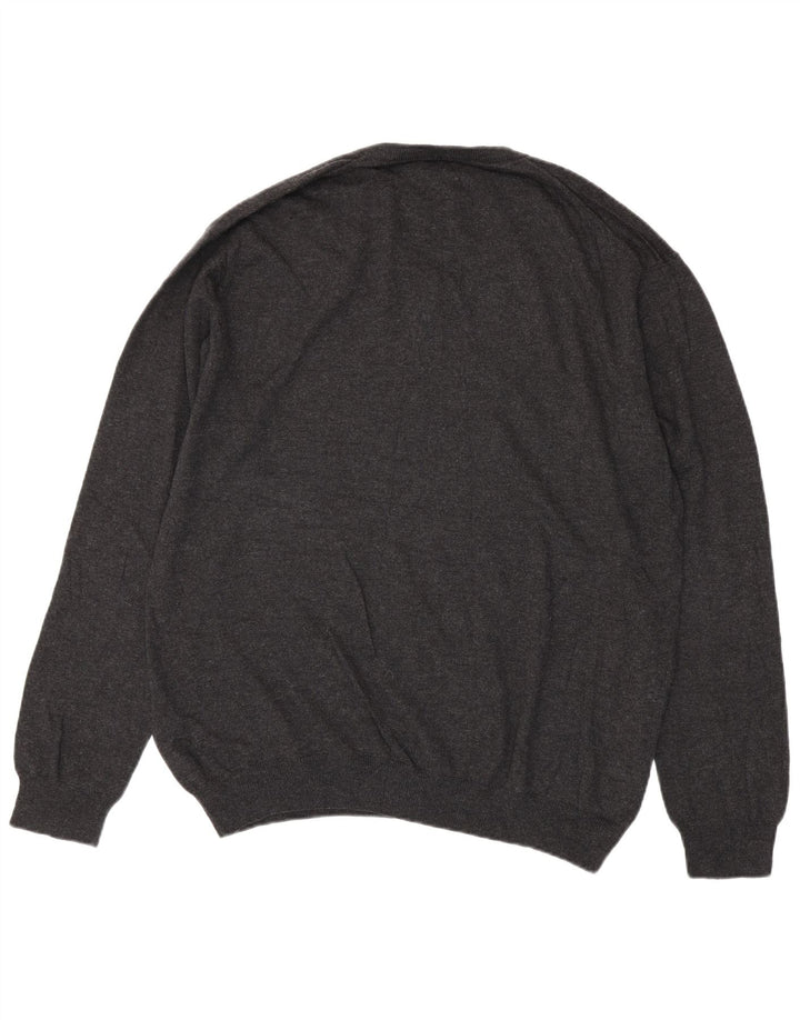 Gant Herre V-hals sweater 2XL Grå Bomuld