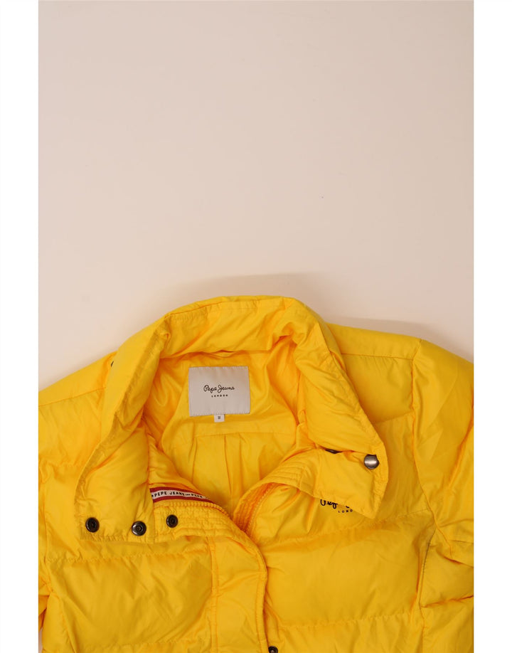 PEPE JEANS Womens Padded Jacket UK 14 Medium Yellow Vintage PEPE Jeans and Second-Hand PEPE Jeans from Messina Hembry 
