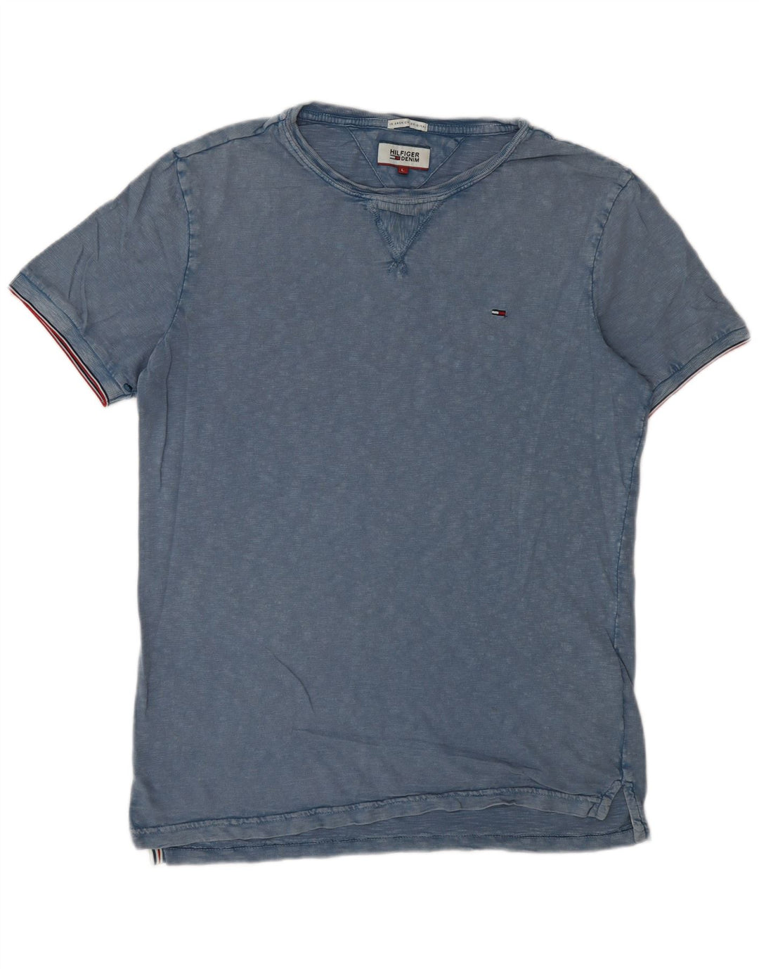 Tommy Hilfiger Herre T-Shirt Top Stor Blå Bomuld