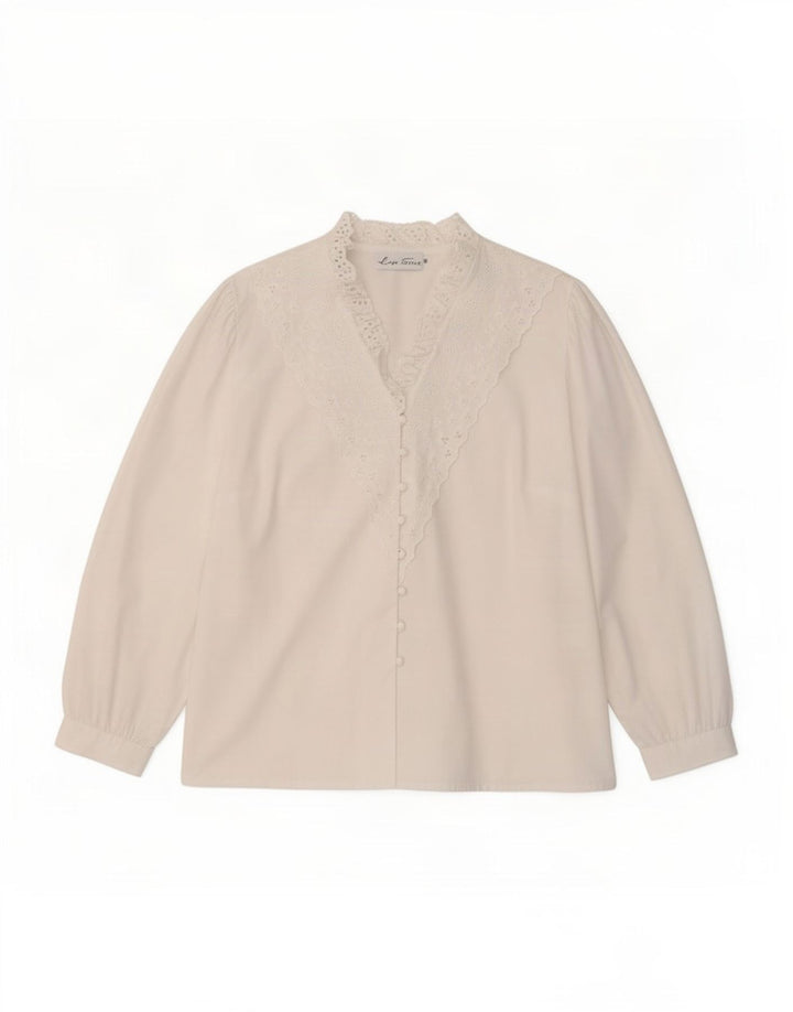Lisa Tossa Dame Skjorte Bluse IT 48 XL Hvid Polyester