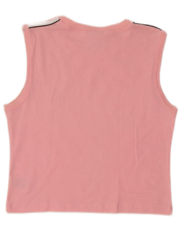 Adidas Womens Crop Vest Top UK 14 Large Pink Bomuld