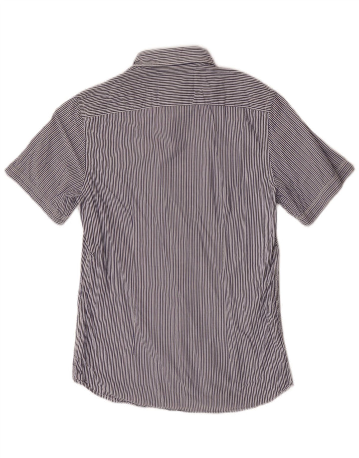 Marlboro Classics Kortærmet Herreskjorte Medium Blue Striped