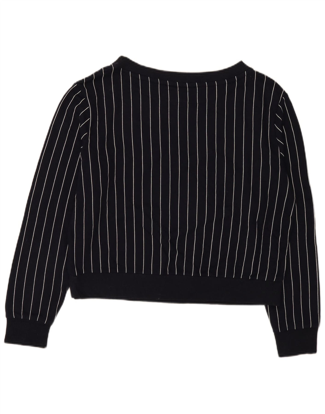 Benetton Dame Grafisk Sweatshirt Jumper UK 14 Mellem marineblå stribet