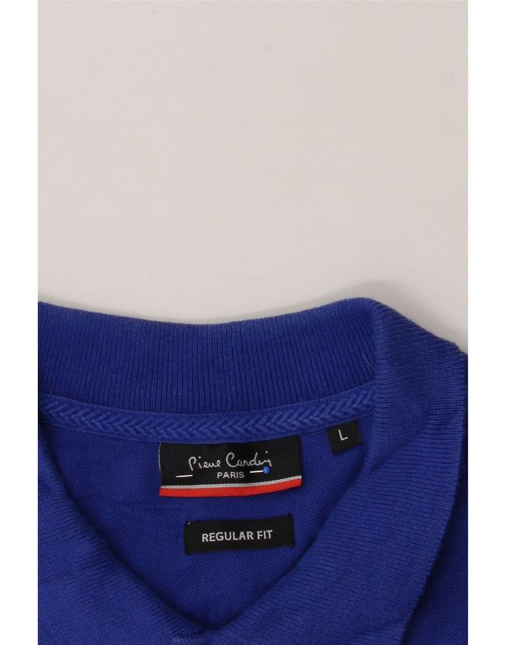 PIERRE CARDIN Mens Regular Fit Polo Shirt Large Blue Cotton Vintage Pierre Cardin and Second-Hand Pierre Cardin from Messina Hembry 