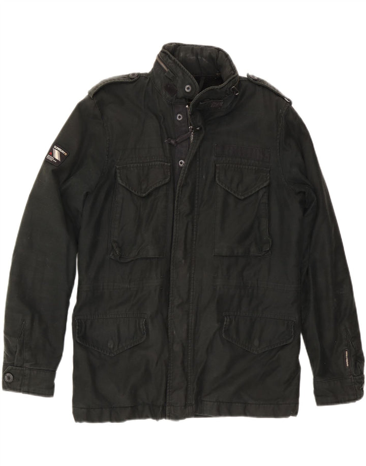 Superdry Militærjakke med hætte til mænd UK 36 Small Black